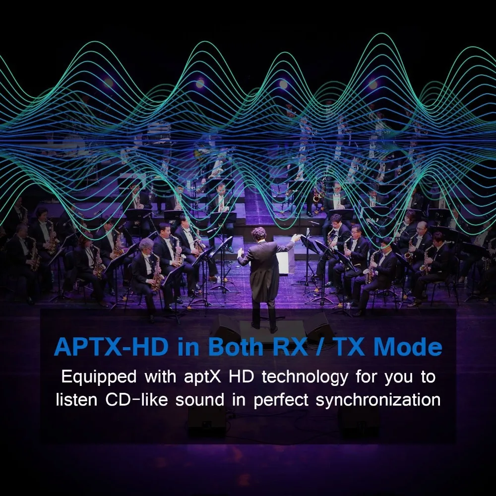 Bluetooth 5,0 приемник передатчика Модернизированный беспроводной аудио aptX HD низкая задержка 3,5 мм оптический адаптер для ТВ/дома/автомобиля пара 2