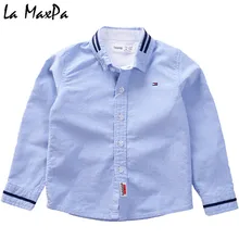 

Kids Boys Shirts 2019 New Autumn Long Sleeve Solid Todder Shirts For Boys Cotton Fashion Brand Baby Boy Tops Children 2-10