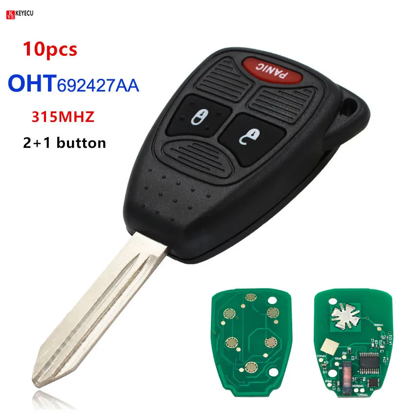 

Keyecu 10pcs Replacement Keyless Remote Key Fob 3 Button With Chip ID46 315mhz for Chrysler DODGE Magnum OHT692427AA OHT692714AA