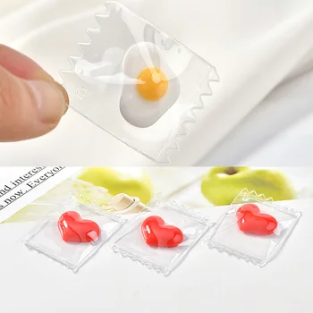 

New Arrival Jewelry Resin Charms 40pcs/Lot 30*37MM Transparent Bag Shape Red Heart Egg Earring Necklace Plastic Pendants Crarft
