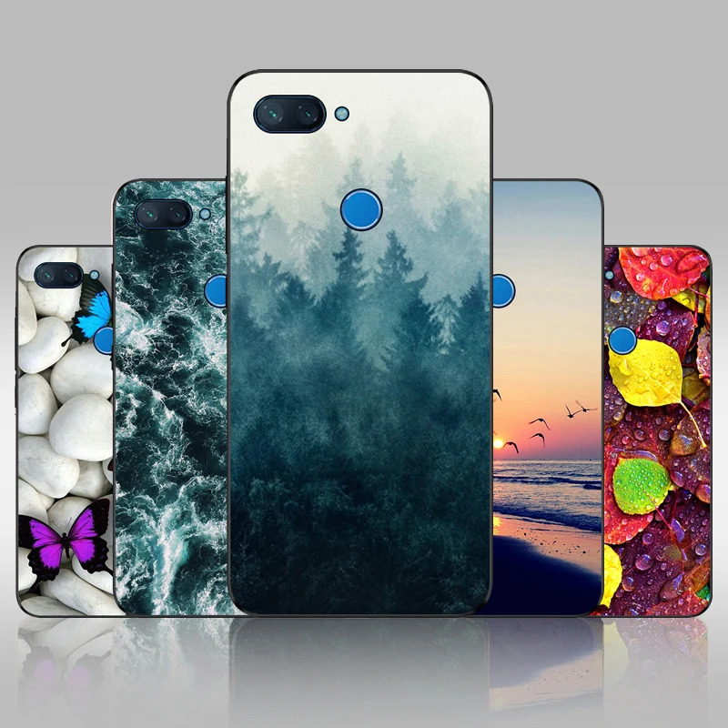

Soft Fundas Xiaomi Mi 8 Lite Case Silicone Cover Matte Black TPU Xiaomi Mi 8 Lite Protector Bumper Mi 8 Lite Mobile Phone Cases
