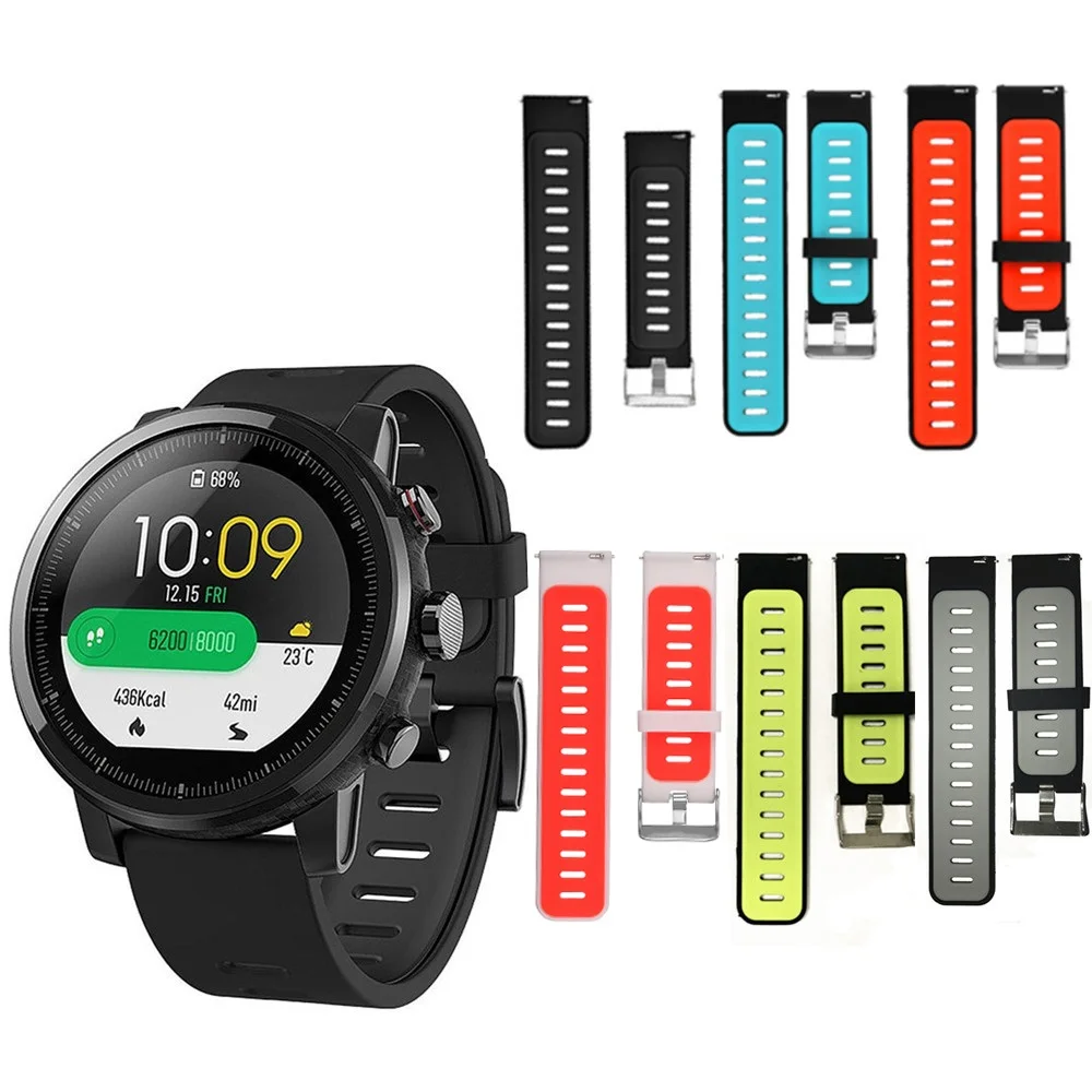 Для оригинальных Xiaomi Huami Amazfit Stratos 2 2 S/для amazfit pace браслет ремешок Смарт-часы ремешок 22 мм мягкий силиконовый браслет