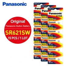 15 шт./упаковка SR621SW оксид серебра 6,8 мм* 2,1 мм кнопку батарейки для Panasonic AG1 364 164 d364 L621 1,55 В смотреть монета Батарея