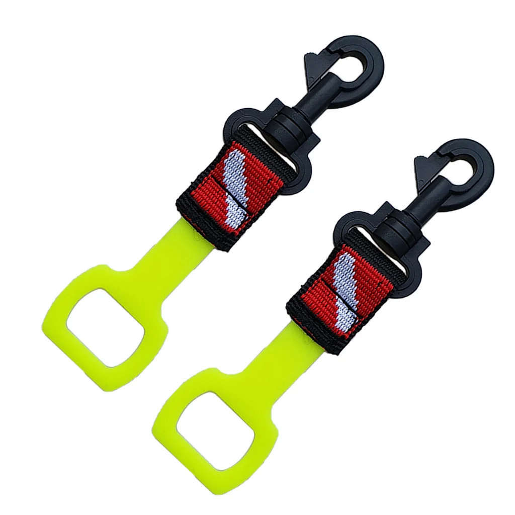 2Pcs/Set Scuba Diving Regulator Octopus Holder with 2.5cm Webbing and Plastic Clip - Underwater Equipment Accessories