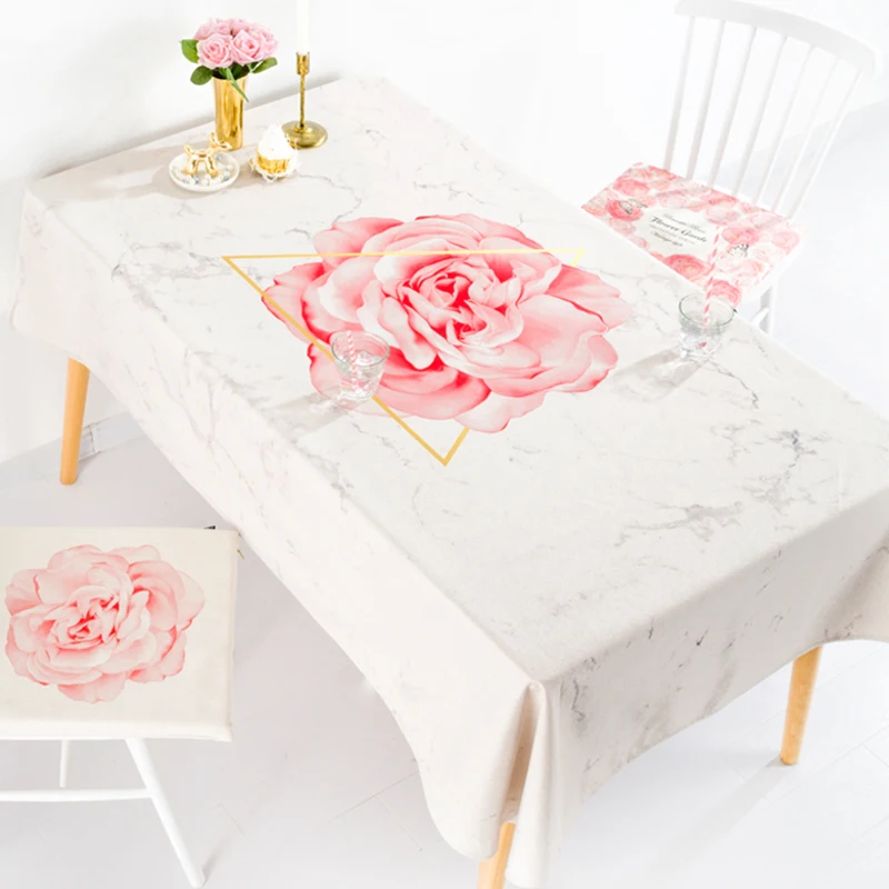 

Europe Pink Rose Tablecloth Linen Rectangle Table Cloth Table Cover Tea Table Dining Table Coffee Tablecloth Home Textiles
