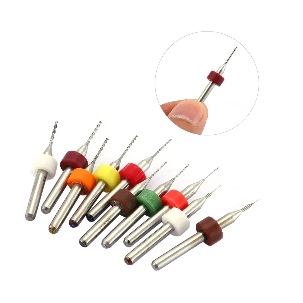 

Engraving Drill 10pcs/set Hard Alloy Small Drill Bit 0.1mm-1.0mm Circuit Board PCB Drill Bit Imported Fixed-shank Drill