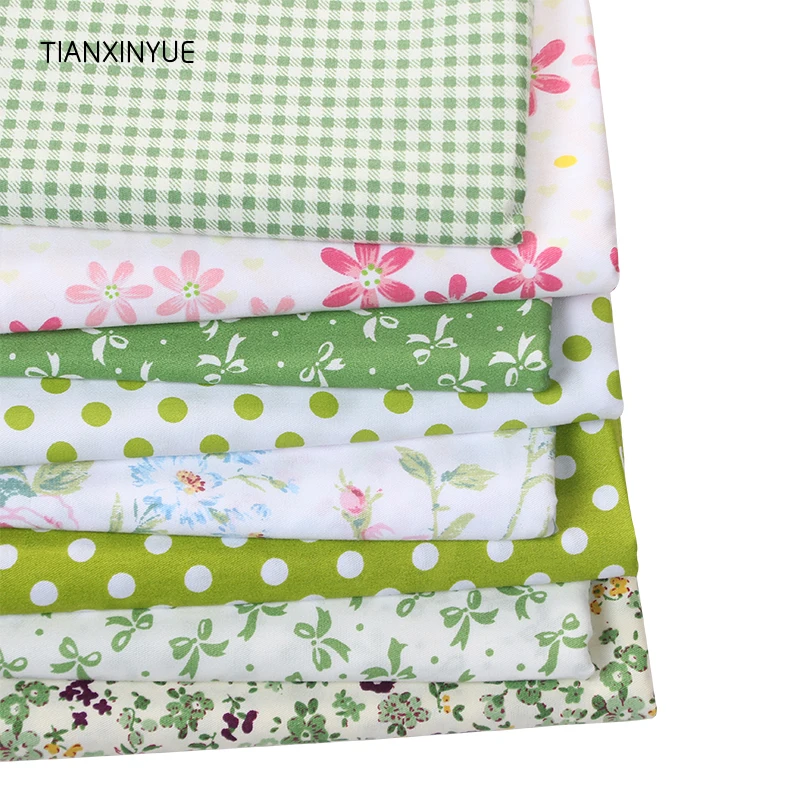 

Green series 8pcs Cotton Fabric For Sewing Patchwork Textiles Fabric 40* 50 cm pillow Fabric Rural floral Body Cloth