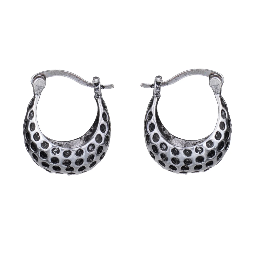 

MYTHIC AGE Cute Leopard Ball Tibetan Silver Color Small Hoop Earrings Fashion Vintage Jewelry For Women