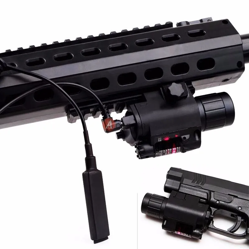 Vista e Led Montagem em Trilho para Glock Rifle de Caça Lanterna com 20mm Combinação Verde Vermelho Laser Picatinny 17 19 22 - 18 Esporte e Lazer