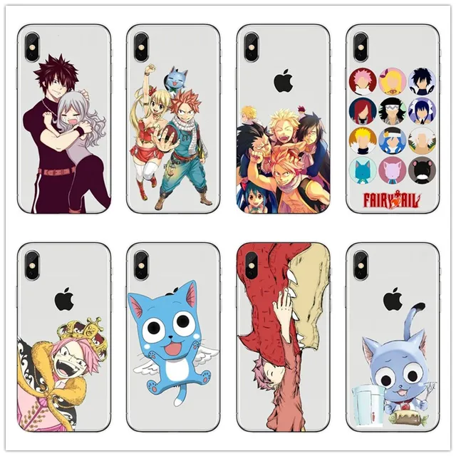 Manga Fairy Tail transparent soft tpu phone case cover for iPhone X 6