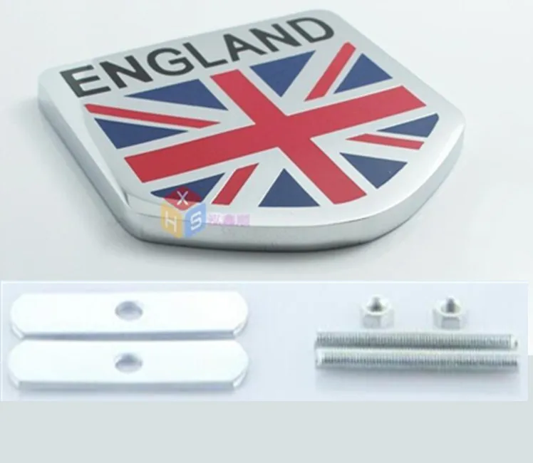 300 Pieces UK Flag Car Hood Grill Emblems Styling Decorations Chrome Metal England Flags Car