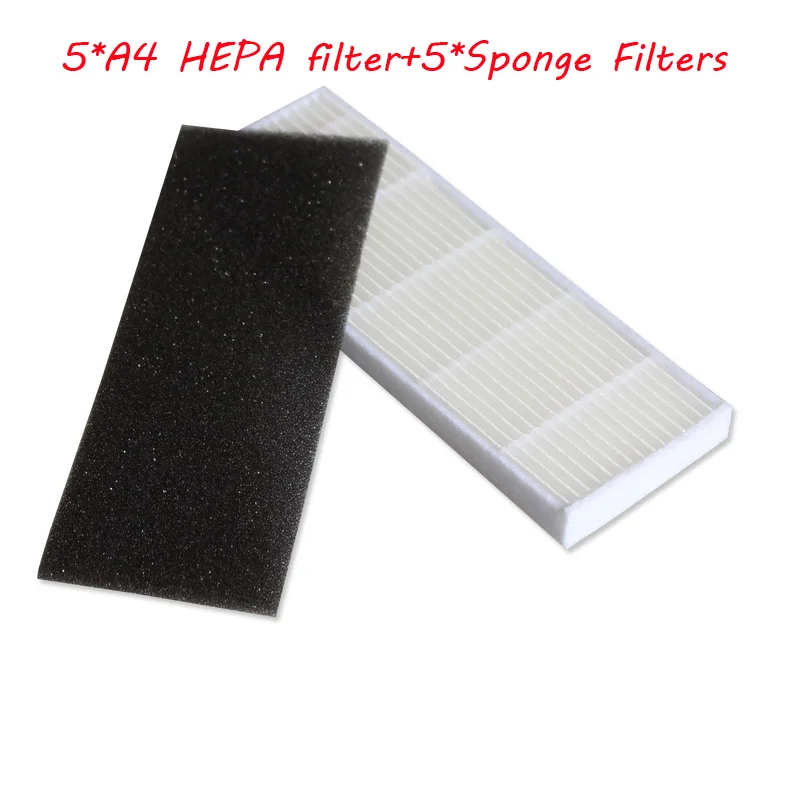 5*HEPA filter+5*Sponge Filters for chuwi ILIFE A4 Robot Vacuum Cleaner
