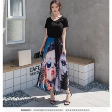 Горячая Miyake модная складывающаяся Высокая талия Персонализированная юбка в складку с принтом