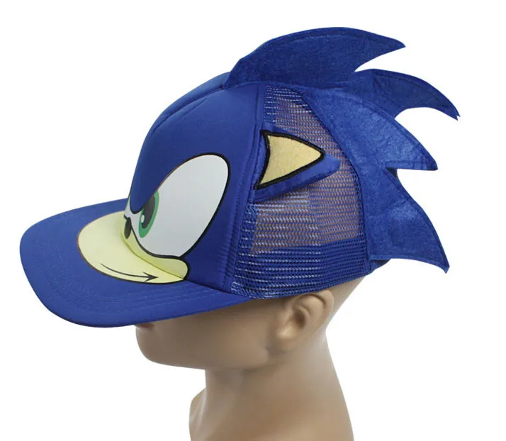 Новая бейсбольная кепка Sonic The Hedgehog, регулируемая, с героями мультфильмов, для взрослых, для костюмированной вечеринки, синяя кепка по периметру 55 см, дорожка