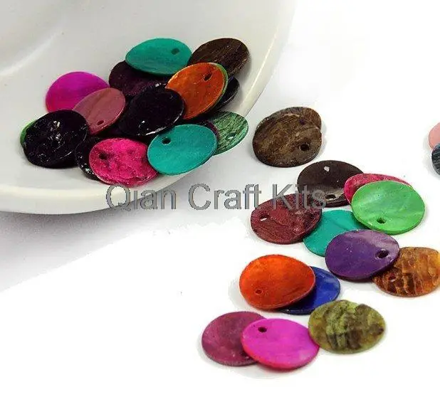 

1000pcs pack Round Slice Shell Beads DIY Jewelry Findings, Multicolor 10mm Savaged small shell Beads from mother of pearl