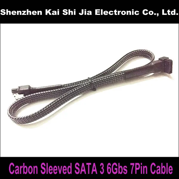 Оптовые продажи углеродные рукава 18 &quotSATA 3 7Pin кабель SATA III 6Gbs прямой и правый угол