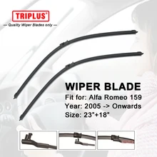 Wiper Blade for ALFA ROMEO 159 (2005-onwards) 1 set 23″+18″,Flat Aero Windscreen Wiper,Boneless Windshield Soft Wiper Blades