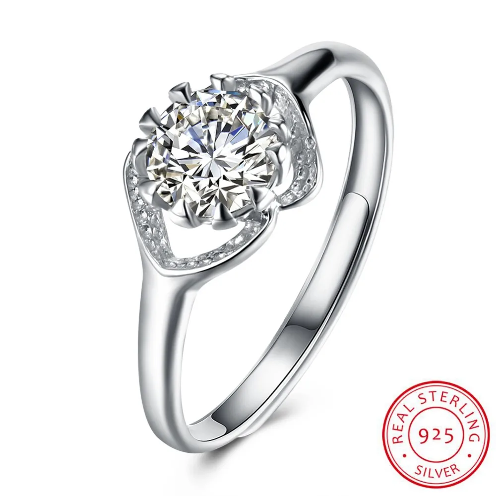 Anillos De Plata 925 De Ley Engagement Wedding Band Ring For Women