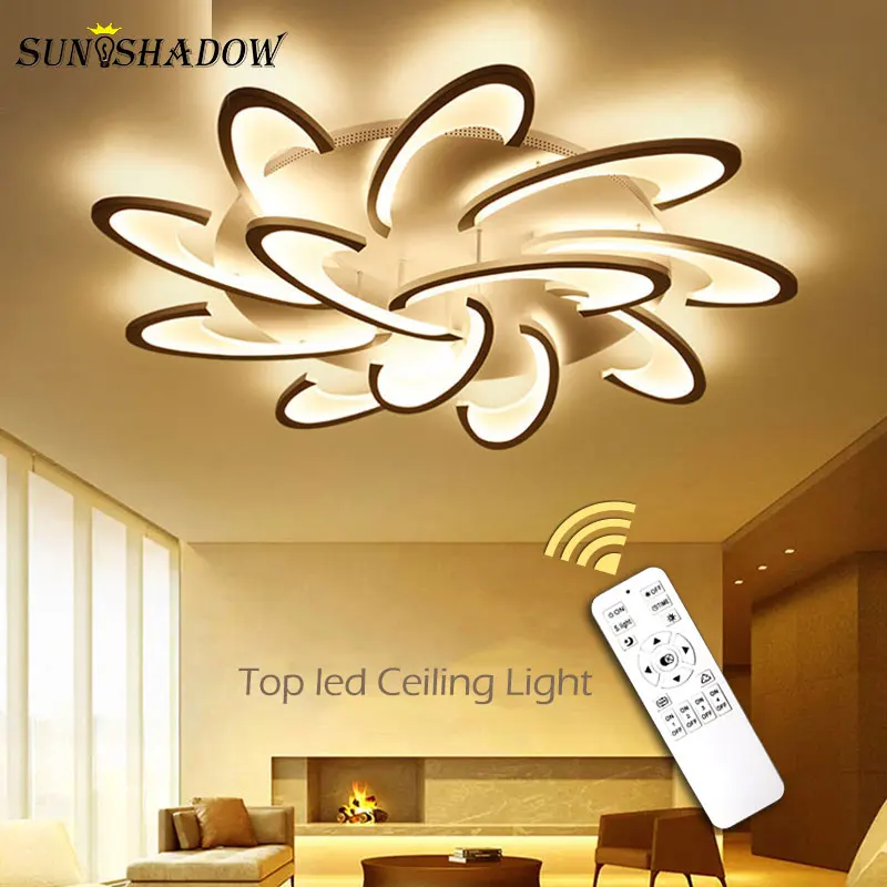 Billige Oberfläche Montiert Moderne Led deckenleuchte Für wohnzimmer Schlafzimmer Küche Glanz Acryl Led Kronleuchter Decke Lampe Weiß Lichter