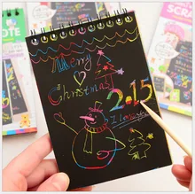 10 Page Magic Antistress Coloring books for children adult Kids drawings Scratch note book black cardboard stationery paper