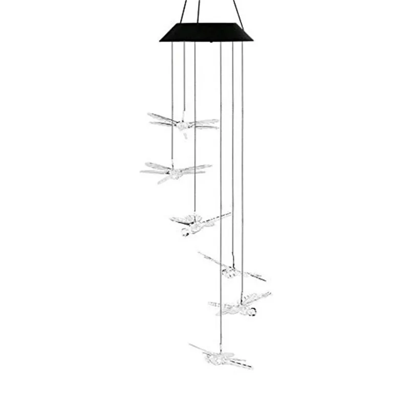 LED Solar Color-Changing Wind Chime Light Powered Dragonfly Garden Light Home Hanging Lamp Decor Luces Led Decoracion4