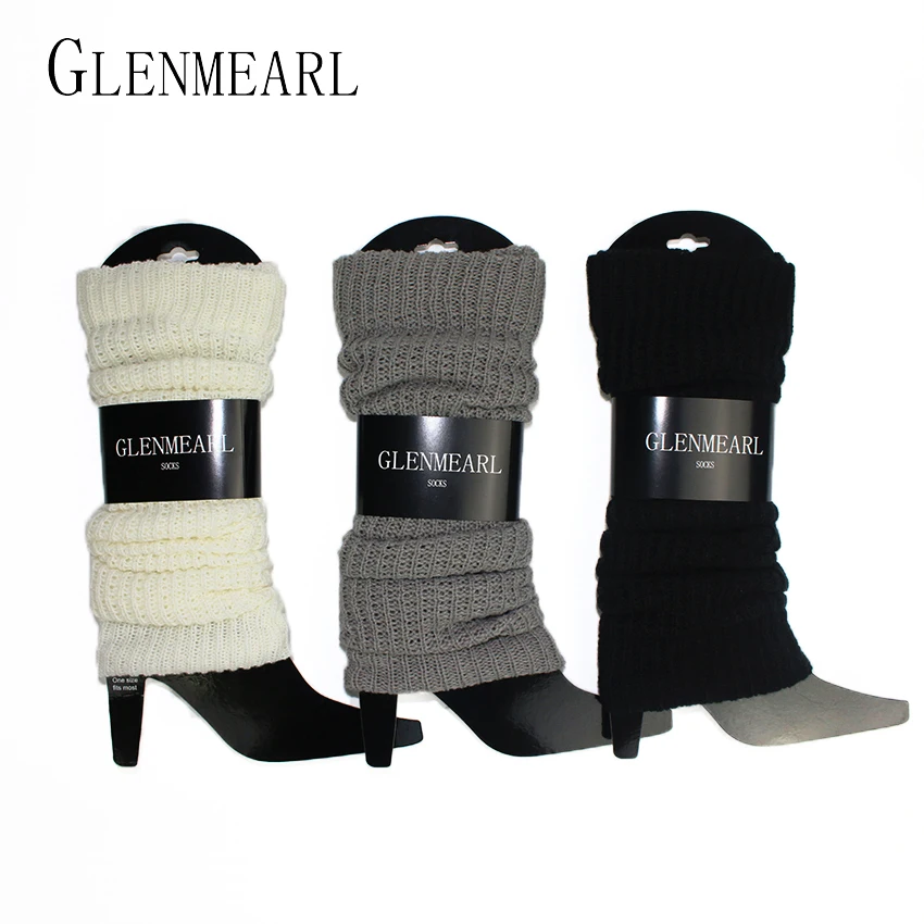 Knitted Women Leg Warmers Fall Winter Warm Cover Leggings Kneepad Crochet Grey White Black Compression Ladies Boot Leg Warmer 40|boots leg warmers|women leg warmersleg warmers - AliExpress