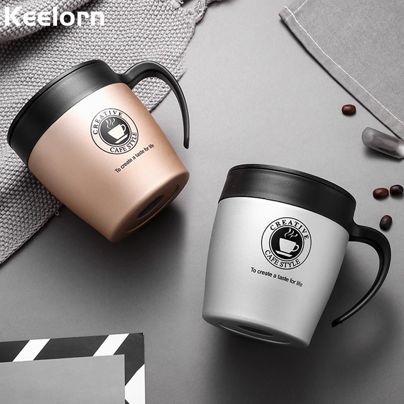 Najtaniej Keelorn gorąca sprzedaż podwójna ściana ze stali nierdzewnej termos do kawy kubek kubki butelka termiczna 500ml Thermocup moda termos kubki