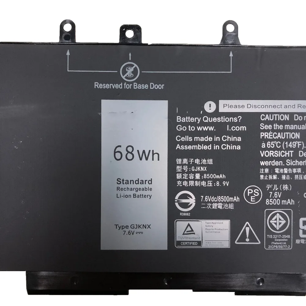 7,6 V 68WH GJKNX GJKNX Аккумулятор для ноутбука Dell Latitude 15 3520 E5480 5480 5580 3520 GJKNX GD1JP