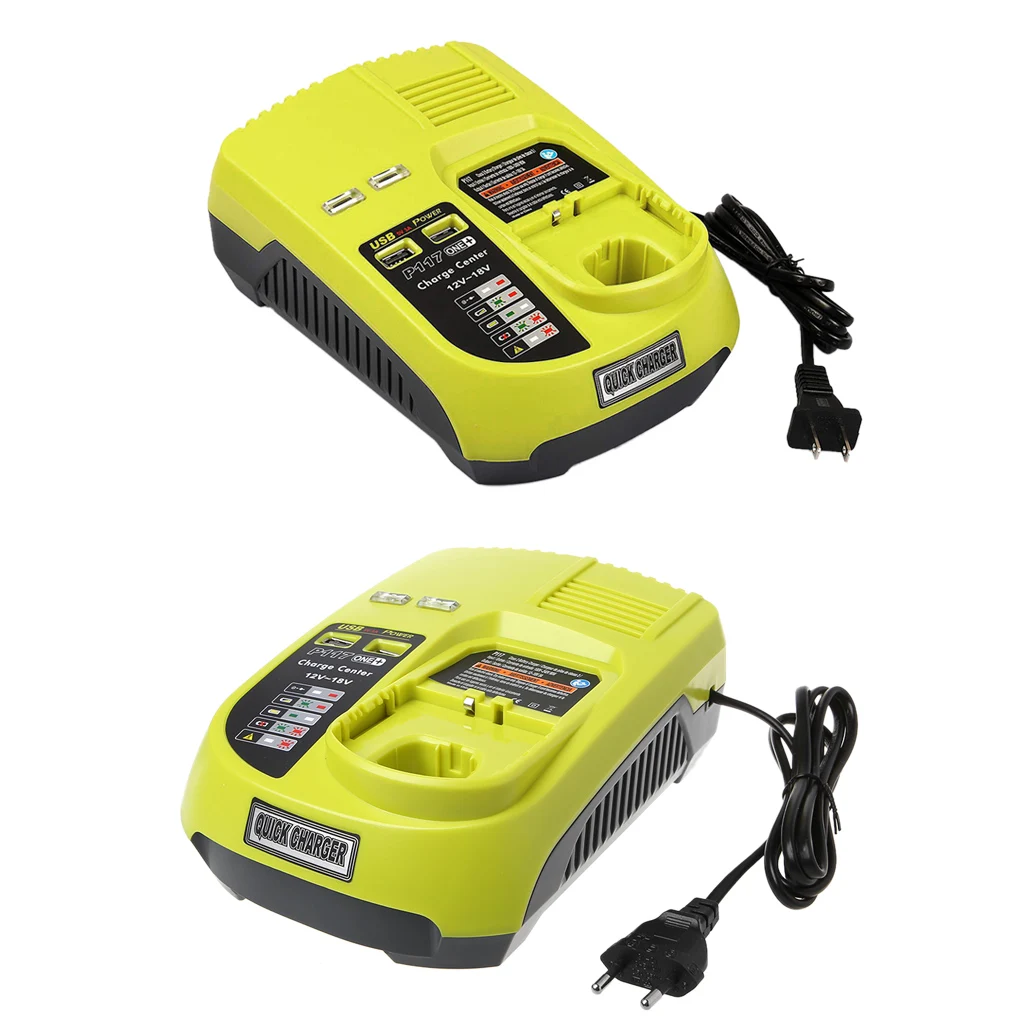 

3A 12V 18V For Ryobi P117 Ni-Cd Rechargeable Battery Charger Ni-Mh Li-Ion Power Tool P108 US EU Plug