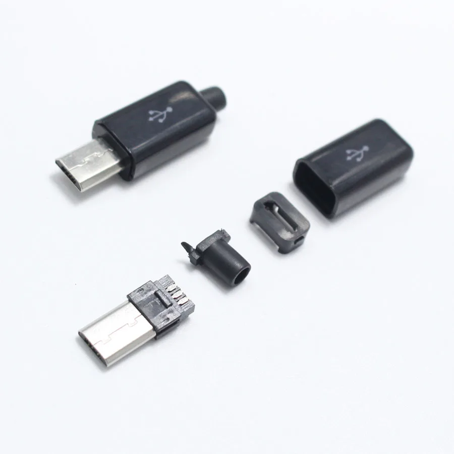 EClyxun 10 шт. Черный Белый Micro USB 5Pin штекер разъем сварки данных OTG интерфейс линии DIY кабель для передачи данных Аксессуары