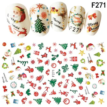 

Cross-border nail stickers for the new Christmas Santa Claus nail decals rubber straps stereoscopic 3 d