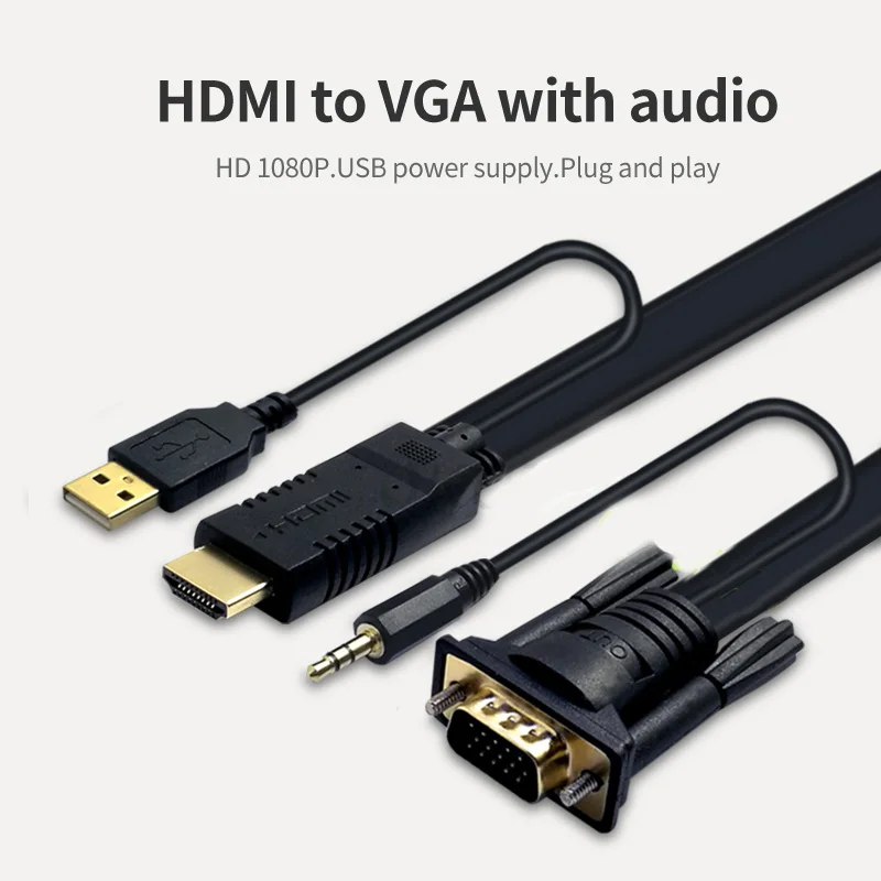 1080 HD High Resolution HDMI Male to VGA Male Converter font b Cable b font with