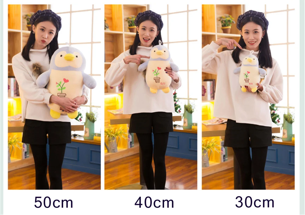 Fancytrader Soft Fat Animal Penguin Plush Toy Big Stuffed Cartoon Penguins Anime Pillow Doll for Baby Gift 20inch 50cm19