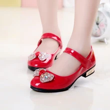 2017 Printemps et Automne Filles Plat Shoes En Cuir Princesse Shoes Enfants Unique Rouge Enfant En Cuir Verni Shoes Vente Étudiant Shoes