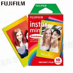 Подлинная Fujifilm Instax Mini 8 9 фильм "Радуга Fuji мгновенный Фотобумага 10 листов для 70 7 s 50 s 50i 90 25 поделиться SP-1 ломо камеры