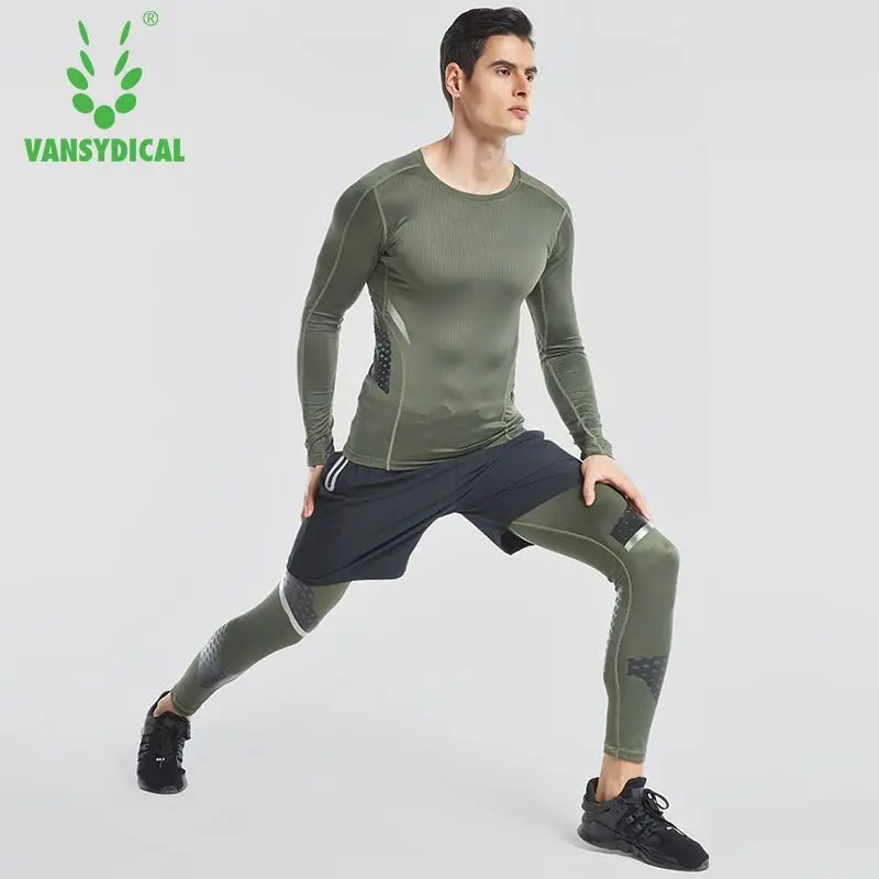 VANSYDICAL 2018 Бег спортивные Костюмы Для мужчин сжатия Колготки для новорождённых