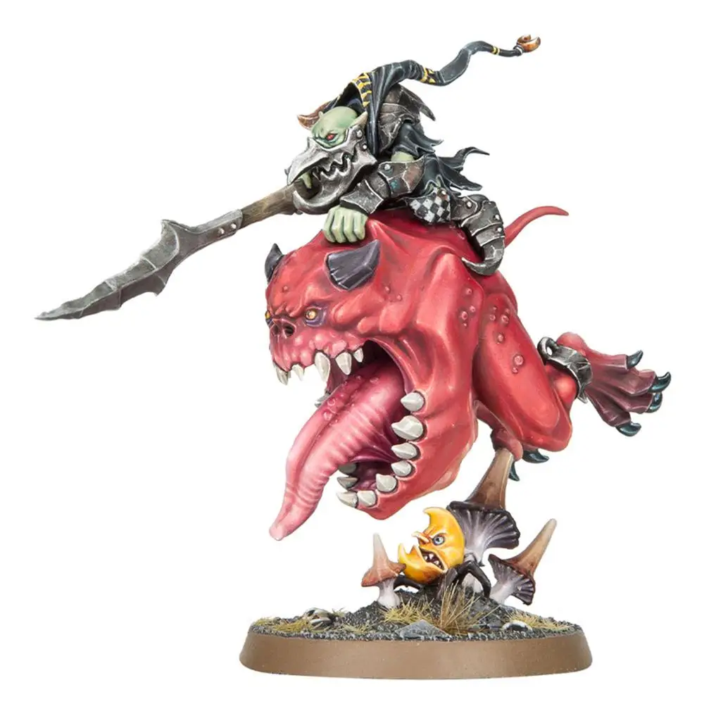 

Greenskins Gloomspite Gitz. Loonboss on Giant Cave Squig