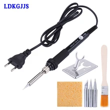 В 220 В/110 В Электрический паяльник Комплект Регулируемая температура 60 Вт припой Сварка паяльная станция Ремонт Инструменты Фер а Souder