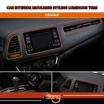 

Top quality 20M Car Interior Console Panel Gear Panel Decoration Styling Trim DIY Strip Luminous Orange Decorative Line