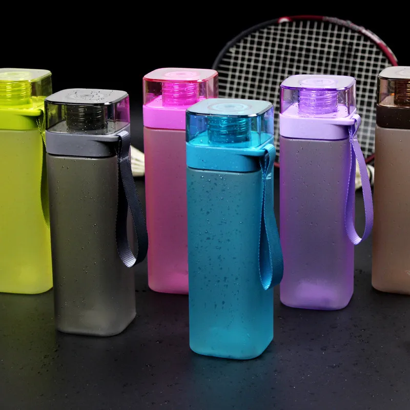 550ml BPA Free Plastic Water Bottle Square Sports Bottle Creative