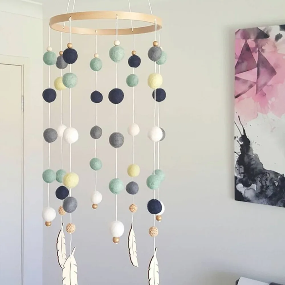 

Baby Bed Bell Balls Feather Rattles Rotating Mobile Wind Chimes Crib Mobile Holder Arm Bracket Music Box Puzzle Gifts Baby Toys