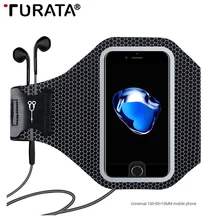 Универсальный спортивный чехол Turata на руку для iphone 6, 6 s, 7, 8 Plus, чехол для спортзала, бега, фитнеса, телефона, аксессуары, чехол