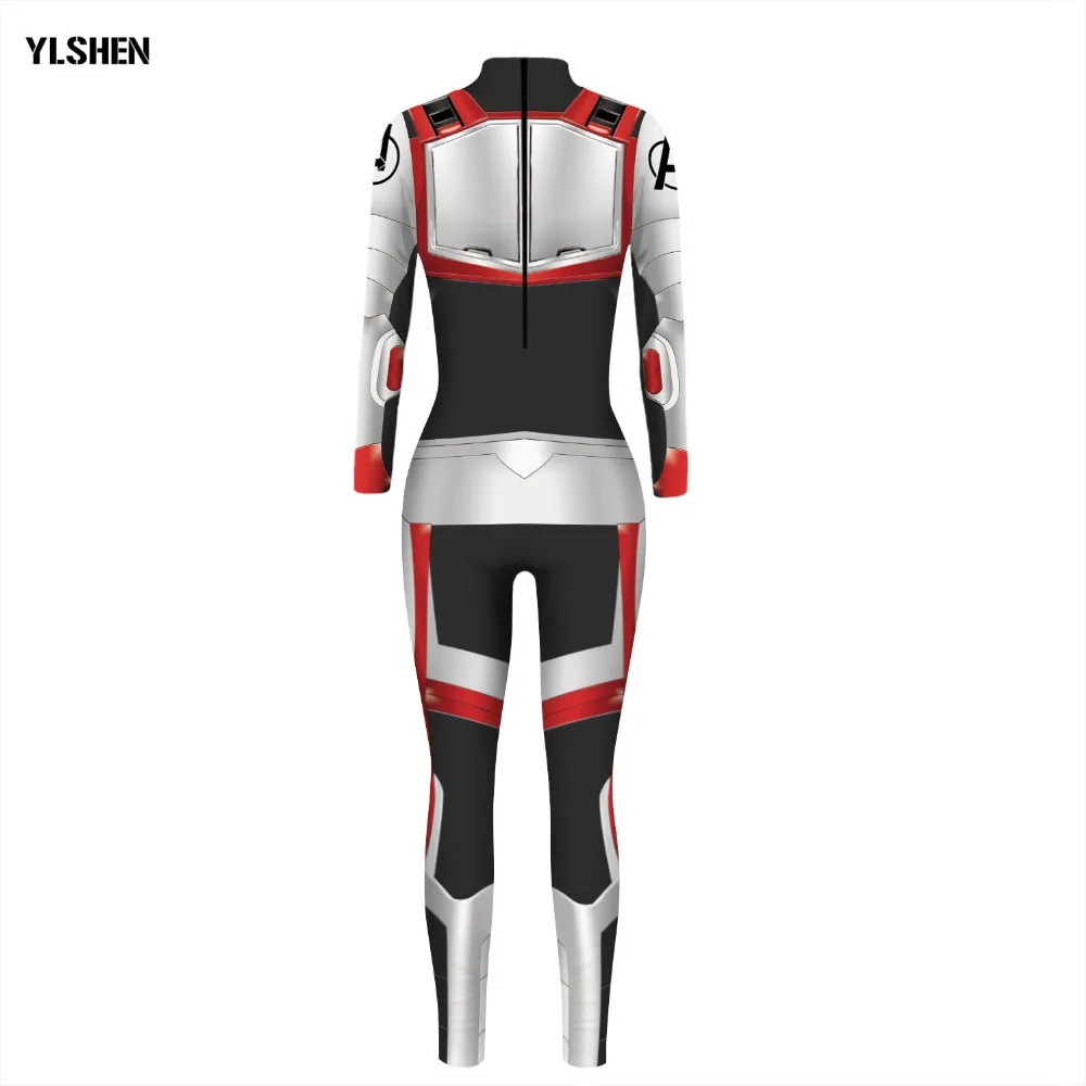 Avengers Endgame Quantum Realm Cosplay Costume Women Superhero Captain Marvel Bodysuit Suit Jumpsuits Sexy Overalls Outfits 2019