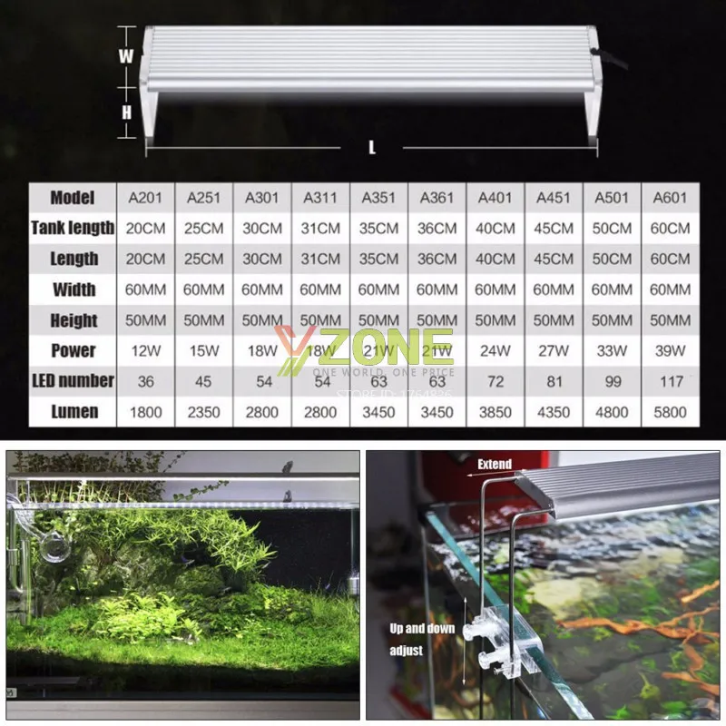 A-Series Aquarium 5730 LED Lamp 12-39W LED Fish Tank Light 100~240v Brief Aquarium Aquatic Water Plant Grow Light15