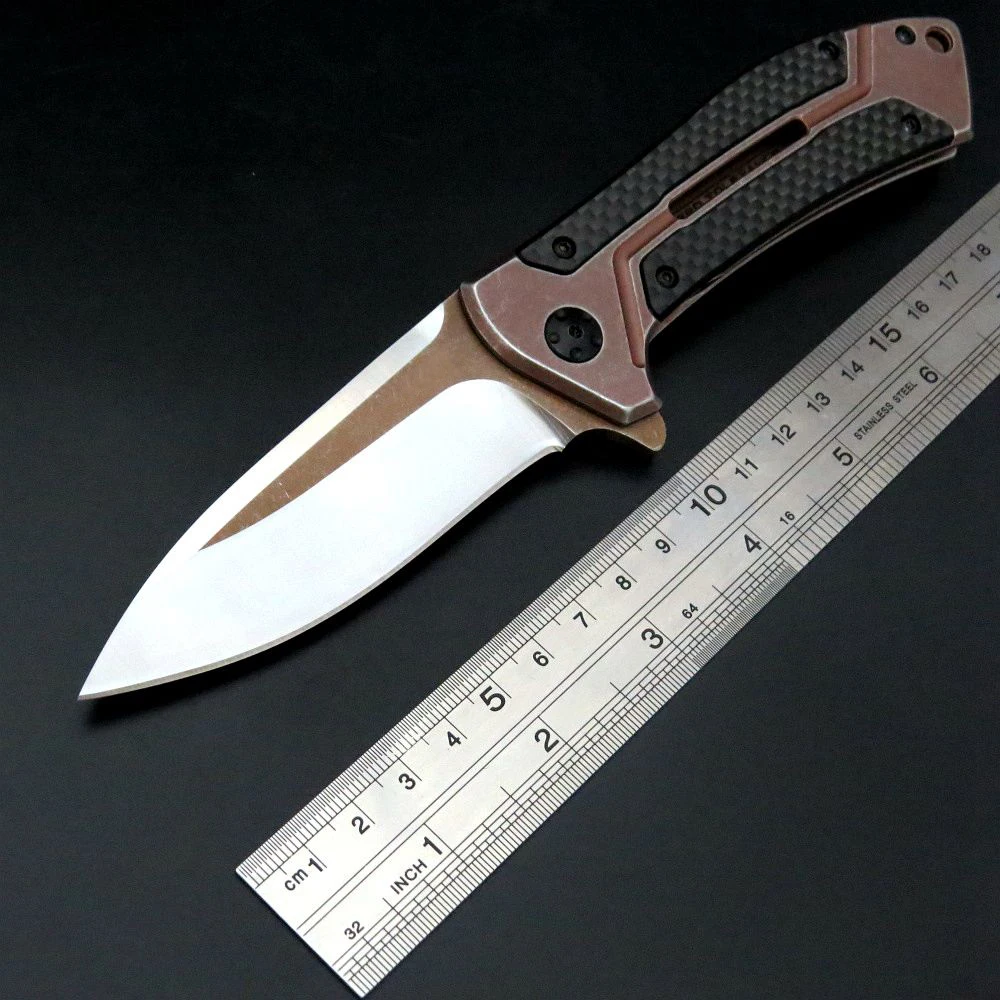 

Brave Fighter 0801 CF Ball Bearing Folding Knife D2 Blade Steel Carbon Fiber Handle Camping Hunting Survival Outdoor EDC Tool