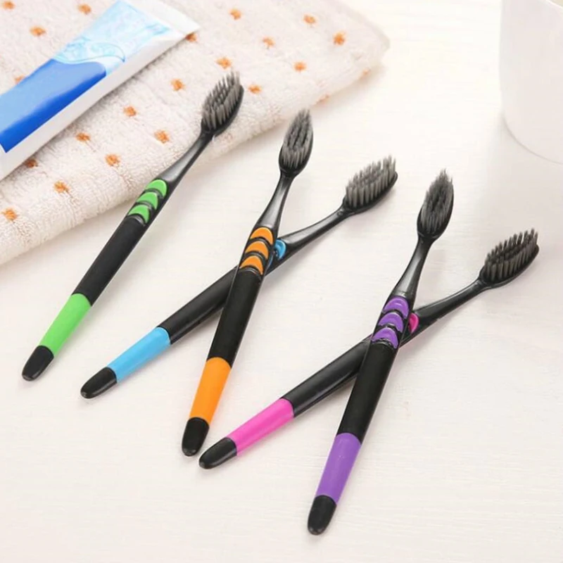 

10pcs/set Environmental Natural Bamboo Charcoal Toothbrush For Oral Health Low Carbon Medium Soft Bristle Wood Handle Toothbrush
