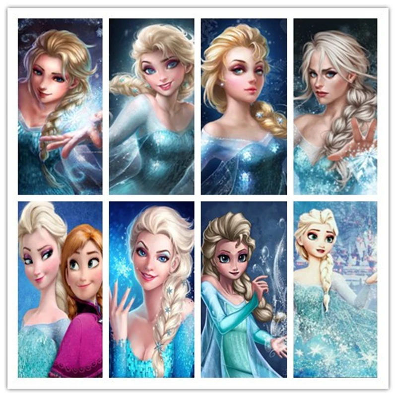 

DIY 5D diamond mosaic diamond painting cross stitch Elsa Princess set diamond embroidery square diamond home decoration ZT