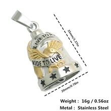 Restock унисекс 316L из нержавеющей стали Ride to Live, жить, чтобы ездить классный Орел звезды Байкер имеют звуковое кольцо подвеска-колокольчик новинка подарок
