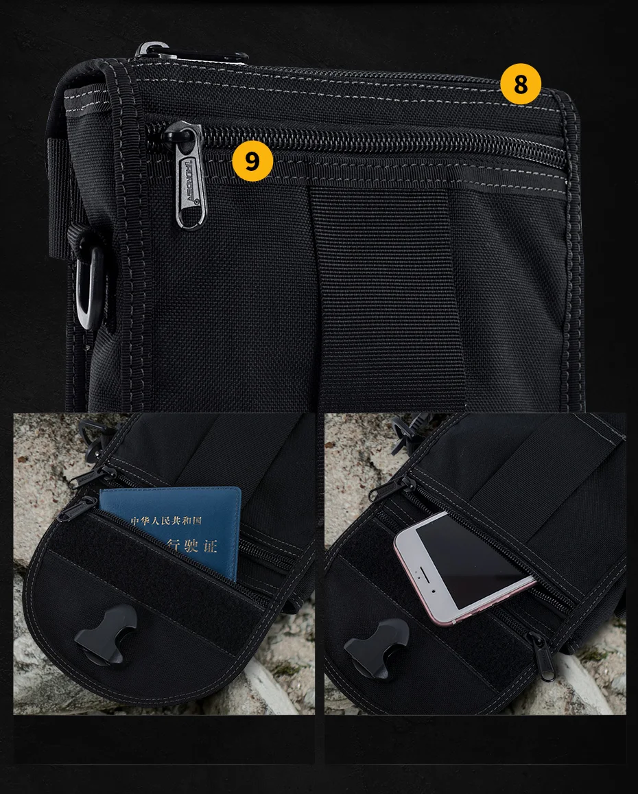 Setor sete masculino 1000d náilon casual pasta