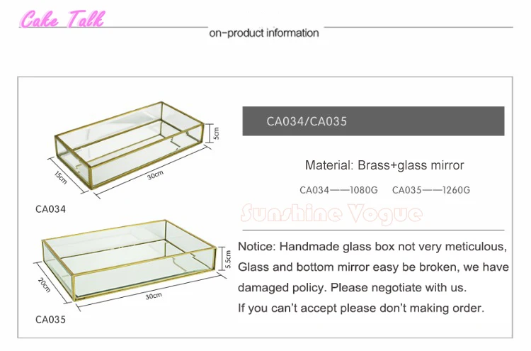 Винтажный латунный стеклянный поднос для торта, зеркальное стекло для парфюма, витрина для конфет, украшение для кексов, коробка для косметики, чехол